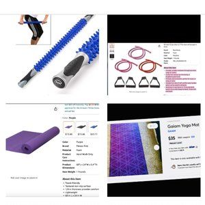 FITNESS BUNDLE!  Gaiam & FitnessFirst Yoga Mats,  P90X Bands & FWY Muscle Roller